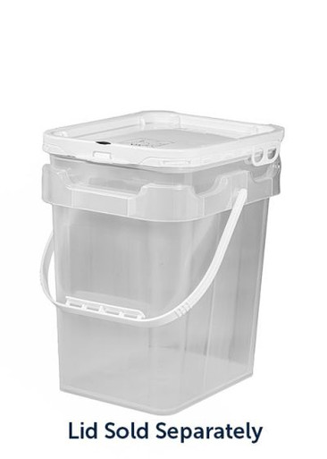 MMP8005-SK 5 Gallon Clear Plastic Pail-Square - Basco USA