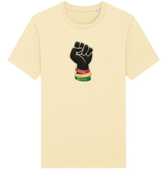 Black Lives Matter Fist 100% Organic Cotton T-Shirt in yellow