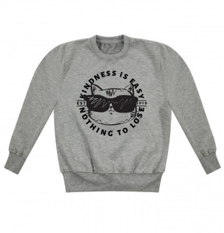 Personalised Kindness is Easy You Have Nothing to Lose Kids Sweatshirt in grey