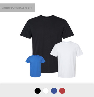 Design Your Own Cotton T-Shirt (Adult) colour chart