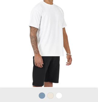 Design Your Own Oversized T-Shirt and Shorts Set (Adult) - White t-shirt