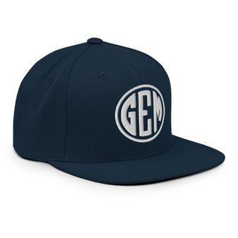 Personalised Men's Monogram Snapback Hat front view