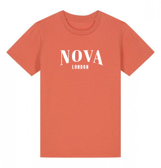 Personalised Kids Name + City  Organic Cotton Unisex T-Shirt in orange