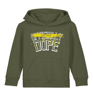 Personalised Officially Dope Splatter Kids Unisex Hoodie in Khaki