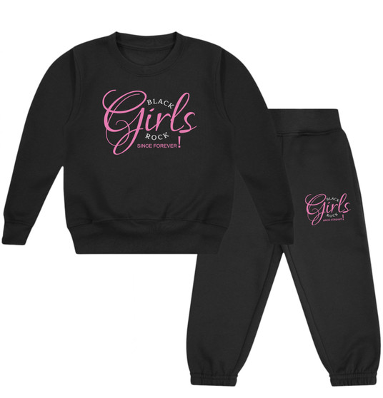 Black Girls Rock Since Forever Sweatshirt & Joggers Set in black