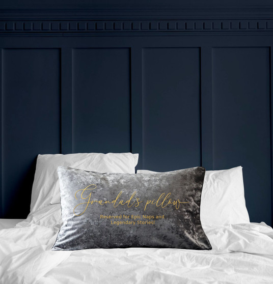 Personalised Message Dad/Grandad Crushed Velour Pillowcase
