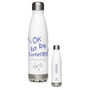 'Hey You' It's OK To Be Different Personalised Stainless Steel Water Bottle front and back view