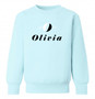 Personalised Kids Olivia Sliced Initial Monogram Sweatshirt in pastel blue