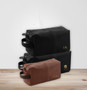 Personalised Men's Full Grain Leather-look PU Travel Wash Bag