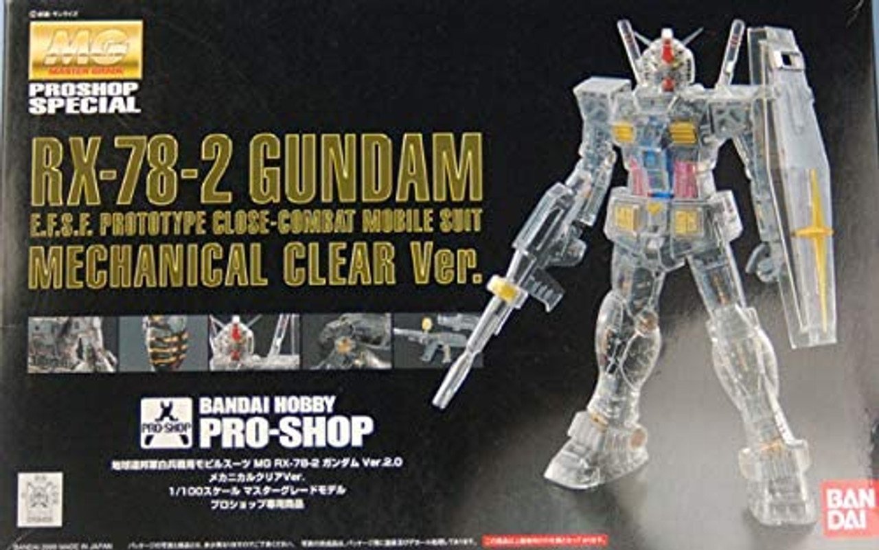 BANDAI MG 1/100 RX-78-2 Gundam Ver. 2.0 Mechanical Clear Ver. (Pro-Shop Limited Edition)