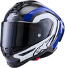 ALPINESTARS Supretech R10 Helmet - 22.06 - Arius - Gloss Black/White/Blue - Large 8203926-1647-L