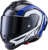 ALPINESTARS Supretech R10 Helmet - 22.06 - Arius - Gloss Black/White/Blue - XL 8203926-1647-XL