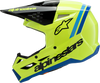 ALPINESTARS Youth SM3 Helmet - Radium - Gloss Yellow Fluo/Black/Blue - Small 8301825-5017-YS