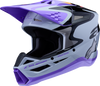 ALPINESTARS Youth SM3 Helmet - Jettson - Glosss Black/Gray/Purple - Small 8303226-9277-YS