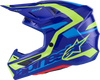 ALPINESTARS SM7 Helmet - Deed - Gloss Blue/Yellow Fluo - Small 8302426-7253-S