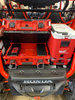 Honda Talon Milwaukee Packout Mount 1.5 by AJK Offroad with cooler closed by one wide kit open on display