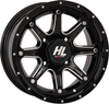 HIGH LIFTER Wheel - HL4 - Front/Rear - Gloss Black w/Machined - 14x7 - 4/156 - 4+3 (+5 mm) 14HL04-1156