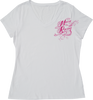 MOOSE OFFROAD Women's Flourish Script T-Shirt - White - Small 3031-4288