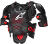 A 10 V2 Full Chest Protector Anthracite/Black/Red Md/Lg