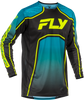 Youth Rayce Bicycle Jersey Teal/Black/Lime Yl