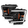 ANZO 2018-2019 Ford F-150 Projector Plank Style H.L. Black Amber (Without Switchback)