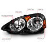 ANZO 2002-2004 Acura RSX Crystal Headlights Black