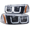 ANZO 1999-2006 GMC Sierra 1500 Projector Headlights w/ U-Bar Black