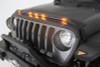 AVS 2007-2018 Jeep Wrangler JK Aeroskin Low Profile Hood Shield w/ Lights - Black