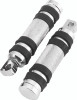 Bikers Choice Big Twin & XL Chrome Knurled Male Mount Footpegs W/Rubber Bands Pr.