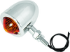 Bikers Choice Chrome Bullet Lite With Amber Lens 2 Inch Diameter Dual Filament Custom Stud Mount