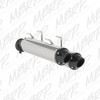 Dual Stacked Slip On System W/ Performance Muffler Blk Tip AT-9706PT