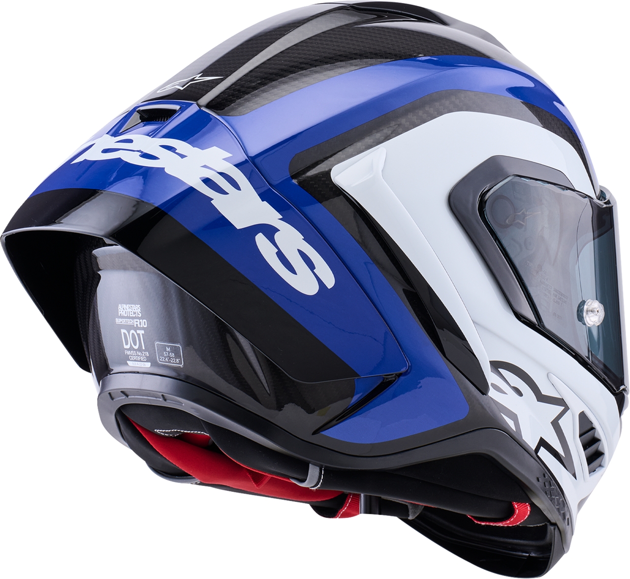 ALPINESTARS Supretech R10 Helmet - 22.06 - Arius - Gloss Black/White/Blue - Small 8203926-1647-S