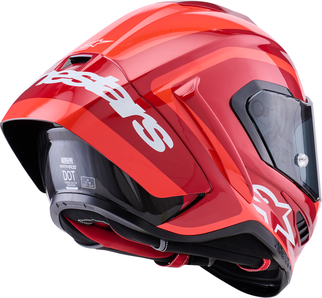ALPINESTARS Supretech R10 Helmet - 22.06 - Arius - Gloss - Black/White/Double Red - XS 8203926-1683-XS