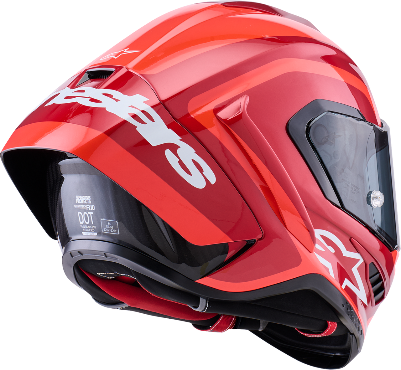 ALPINESTARS Supretech R10 Helmet - 22.06 - Arius - Gloss - Black/White/Double Red - Medium 8203926-1683-M