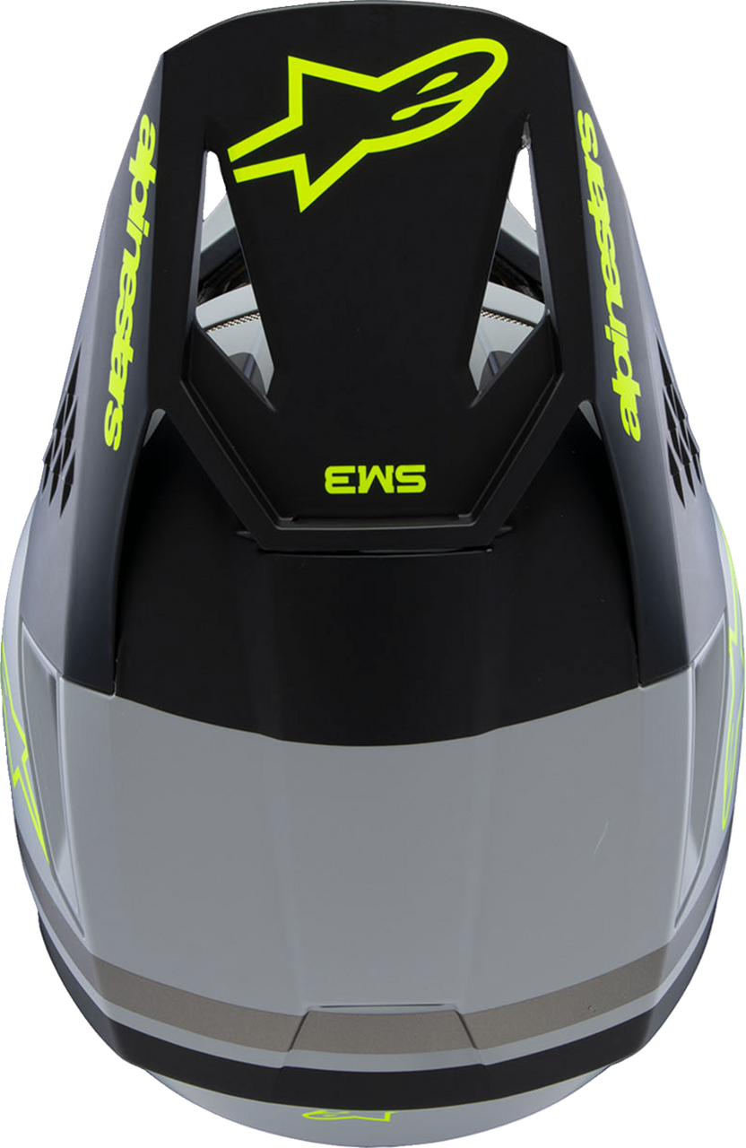 ALPINESTARS Youth SM3 Helmet - Radium - Matte Gray/Black/Yellow Fluo - Medium 8301825-9510-YM