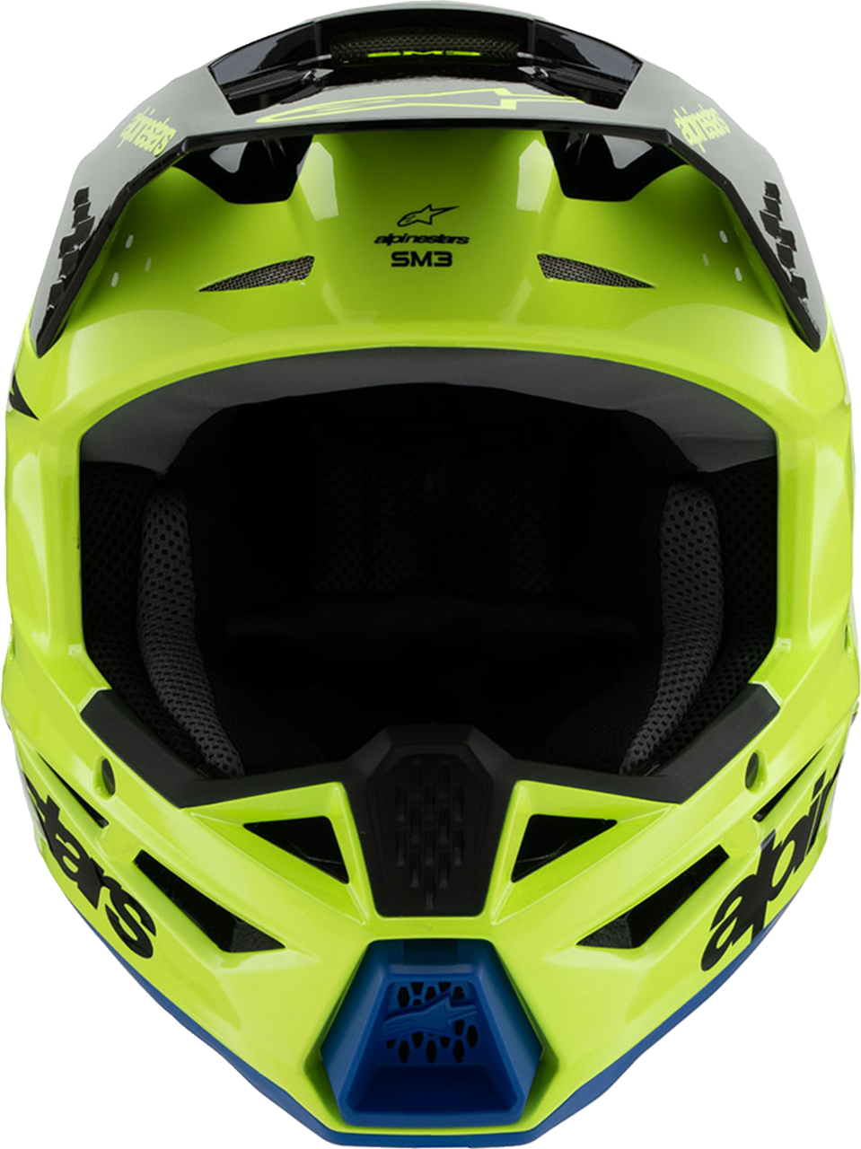 ALPINESTARS Youth SM3 Helmet - Radium - Gloss Yellow Fluo/Black/Blue - Small 8301825-5017-YS