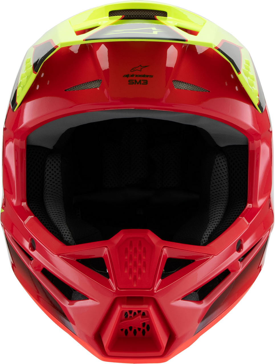 ALPINESTARS Youth SM3 Helmet - Fray - Gloss Red/Yellow Fluo/Black - Large 8301625-3051-YL