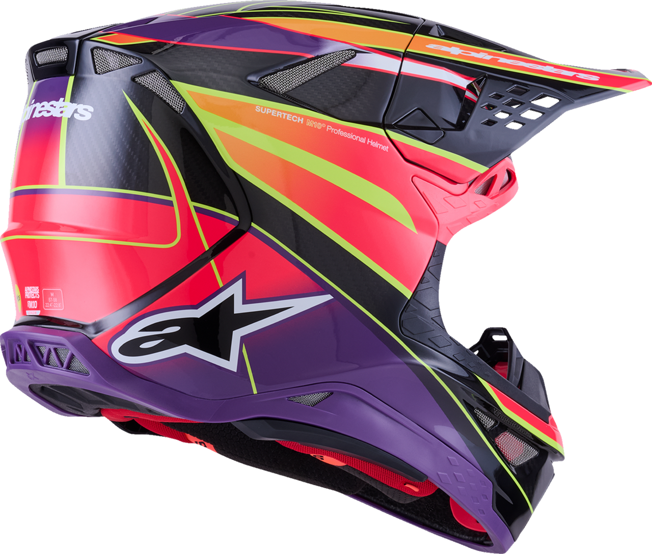 ALPINESTARS Supertech M10 Helmet - MIPS® - Era - Gloss Pink/Violet/Yellow Fluo - XL 8301223-3145-XL