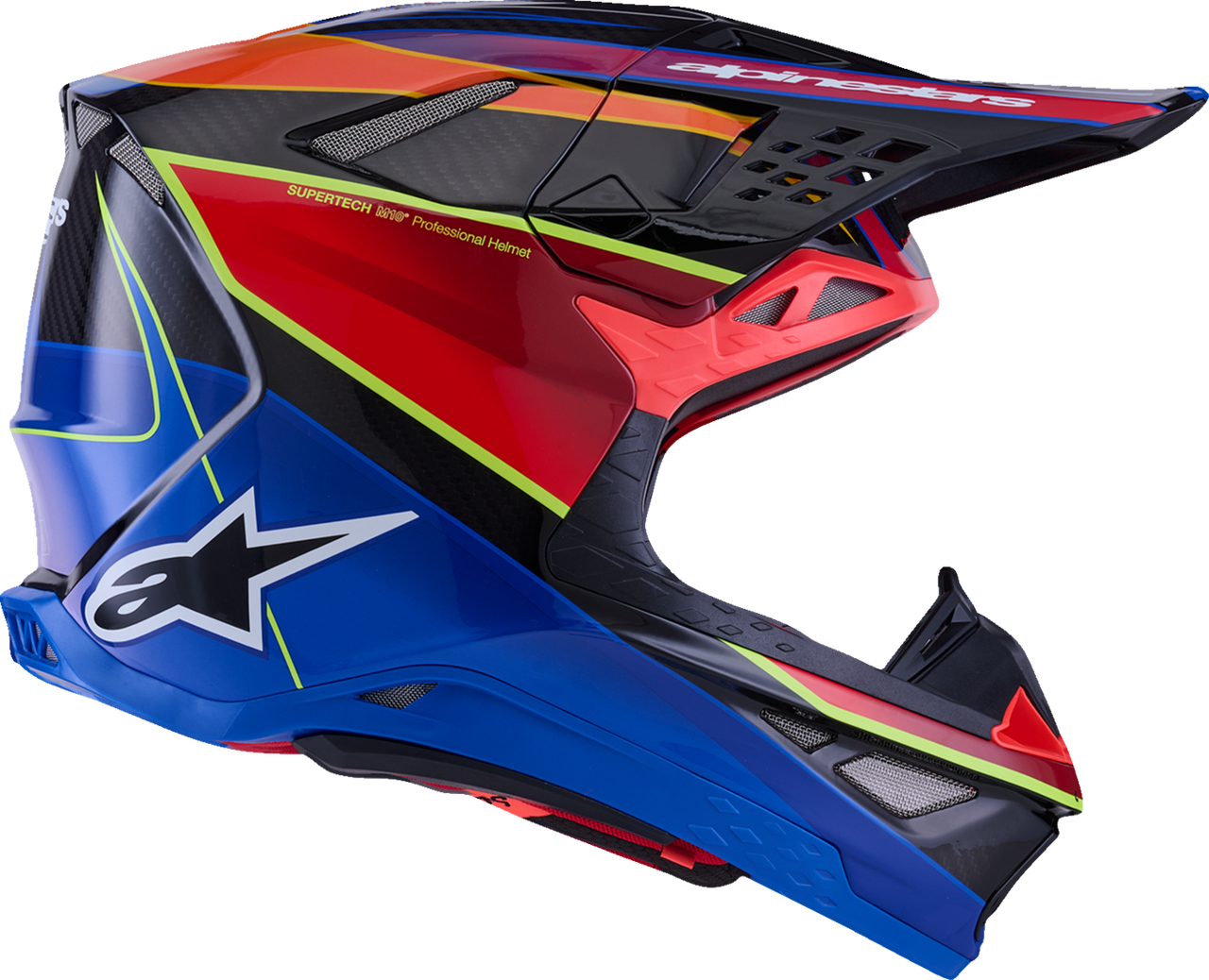 ALPINESTARS Supertech M10 Helmet - MIPS® - Era - Gloss/Blue/Red/Yellow Fluo - Large 8301223-7356-L