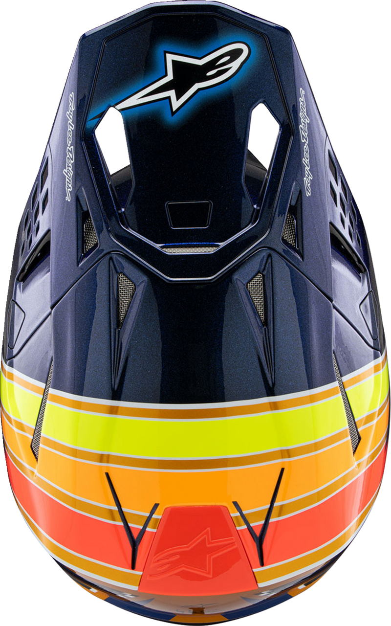 ALPINESTARS Supertech M10 Helmet - TLD Edition 25 - MIPS® - Gloss Dark Blue/Orange/Yellow/Fluo Red - XS 8300225-7156-XS