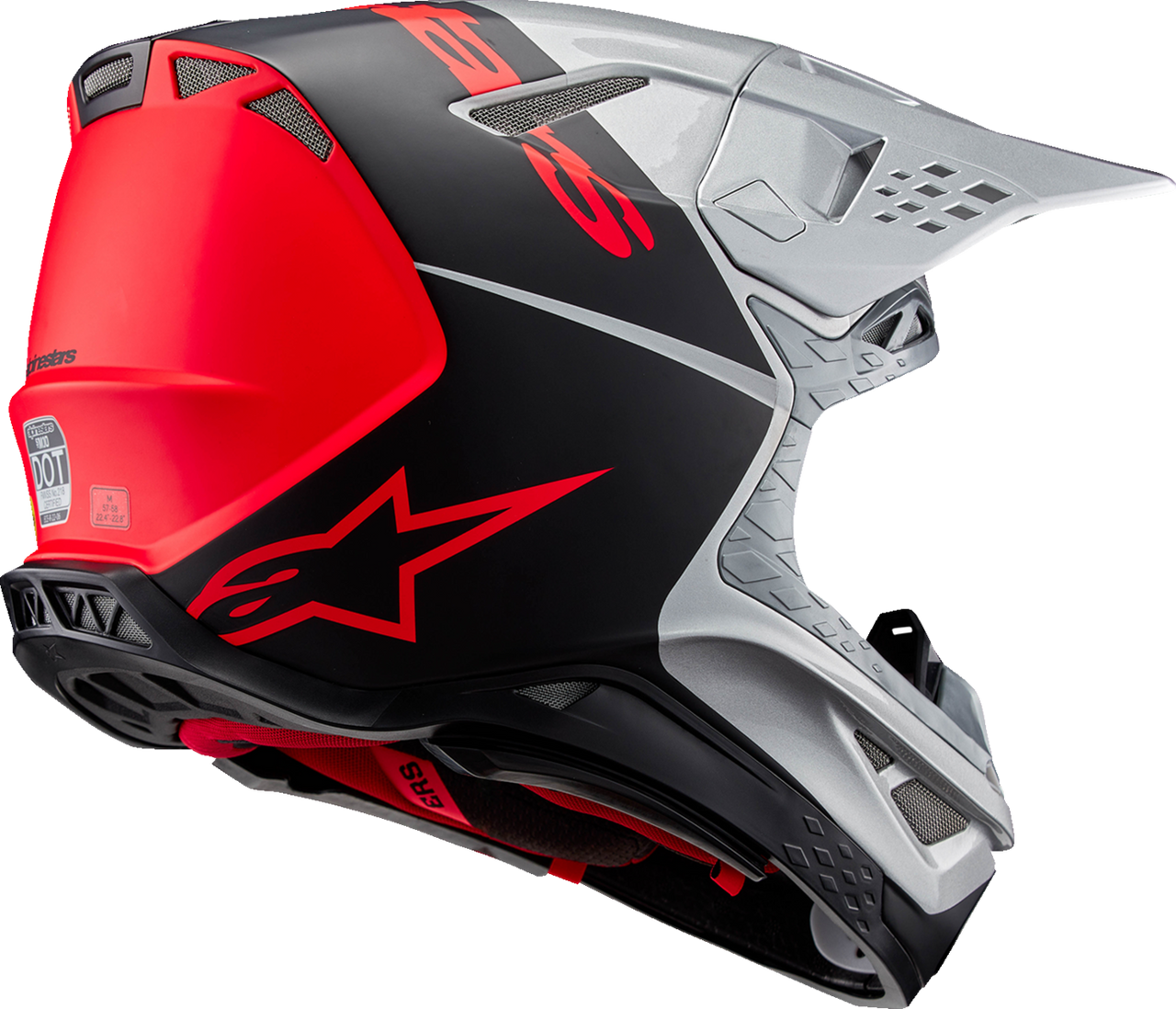 ALPINESTARS Supertech M10 Helmet - Flood - MIPS® - Gloss Silver/Black/Orange Fluo - XS 8301023-1954-XS