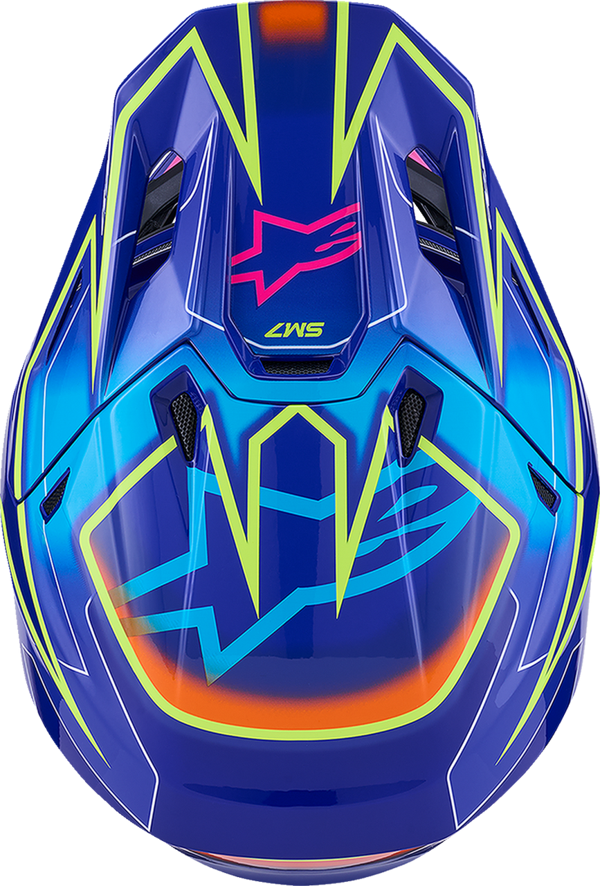 ALPINESTARS SM7 Helmet - Cast - Gloss/Blue/Pink/Yellow Fluo - 2XL 8302626-7254-XXL