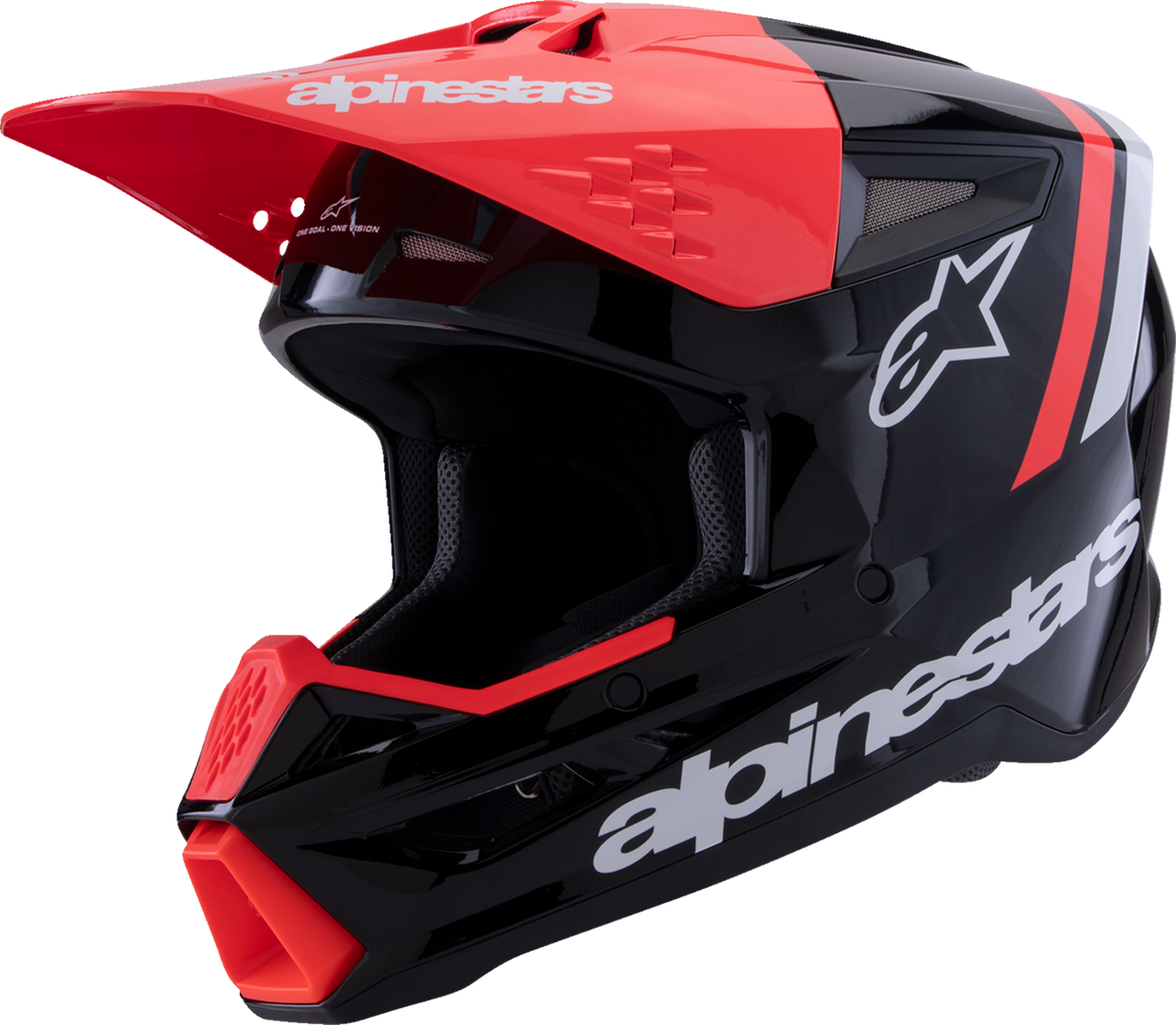 ALPINESTARS SM3 Helmet - Radium - Gloss Black/Red Fluo/White - Medium 8300826-1553-M