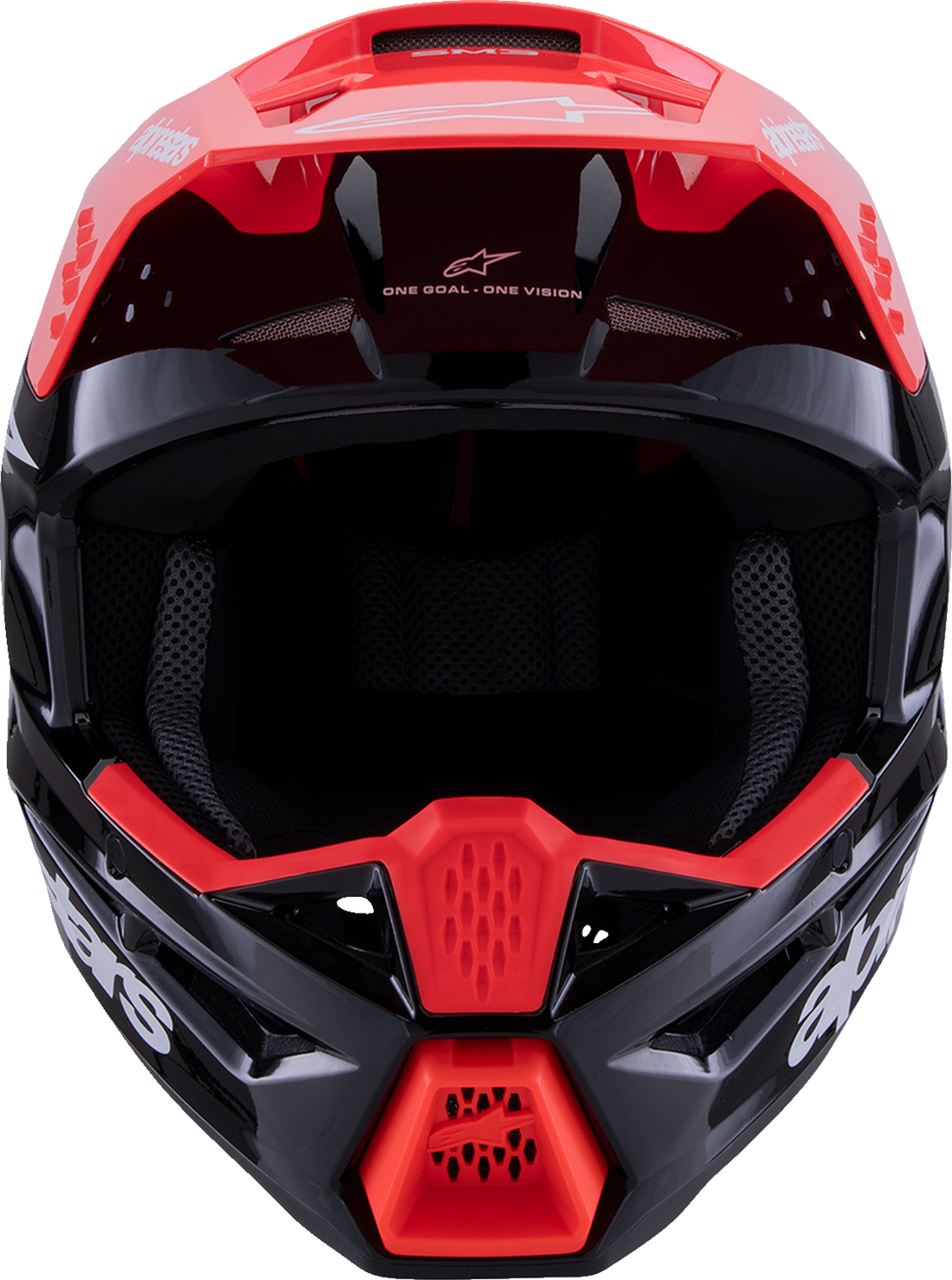 ALPINESTARS SM3 Helmet - Radium - Gloss Black/Red Fluo/White - Medium 8300826-1553-M