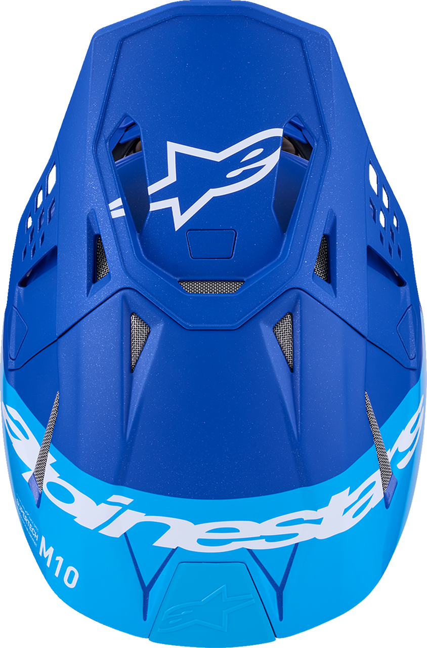 ALPINESTARS Supertech M10 Helmet - Flood - MIPS® - Blue/Black Carbon - Large 8301023-7282-L