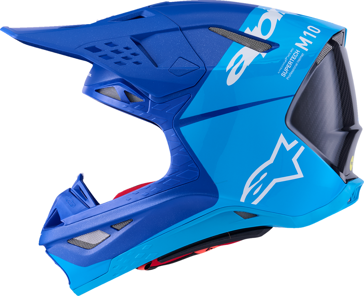 ALPINESTARS Supertech M10 Helmet - Flood - MIPS® - Blue/Black Carbon - 2XL 8301023-7282-XXL