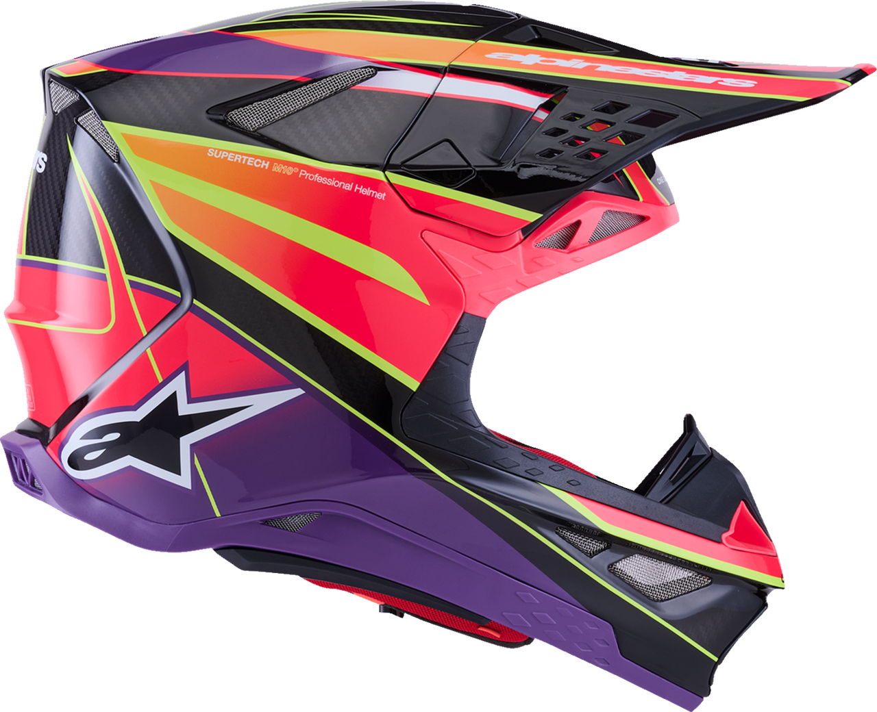 ALPINESTARS Supertech M10 Helmet - MIPS® - Era - Gloss Pink/Violet/Yellow Fluo - Small 8301223-3145-S