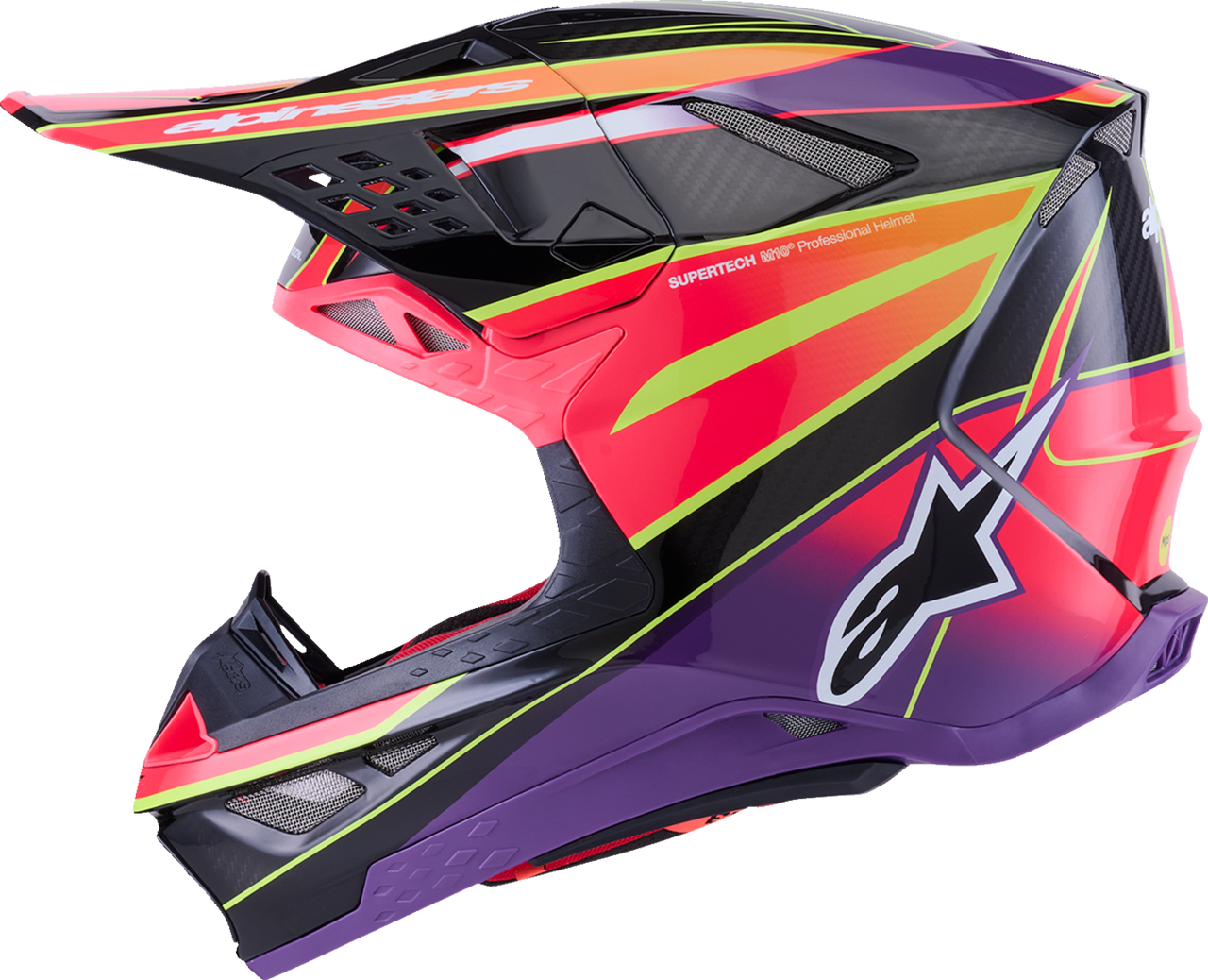 ALPINESTARS Supertech M10 Helmet - MIPS® - Era - Gloss Pink/Violet/Yellow Fluo - Small 8301223-3145-S