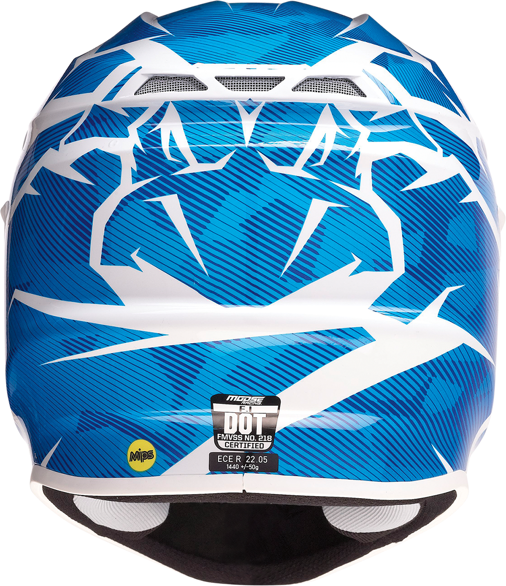 MOOSE OFFROAD F.I. Helmet - Agroid Camo - MIPS® - Blue/White - Large 0110-7769