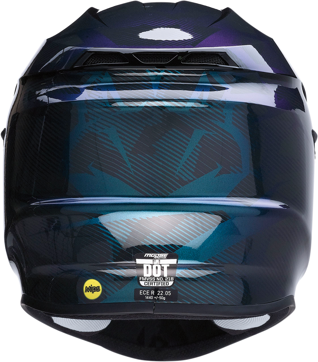 MOOSE OFFROAD F.I. Helmet - Agroid Camo - MIPS® - Iridescent Blue - Large 0110-7755